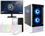Complete Ryzen 5 Budget White Game PC Setup met 24 Gamin..., Ophalen of Verzenden, Nieuw