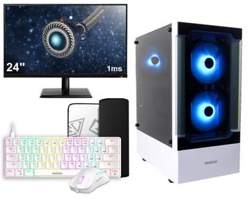 Complete Ryzen 5 Budget White Game PC Setup met 24 Gamin..., Computers en Software, Ophalen of Verzenden, Nieuw