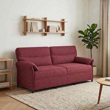 vidaXL 3-Zits Sofa 3-zits Wijnrood 198 x 83 x 95 cm Stof, Verzenden, Nieuw