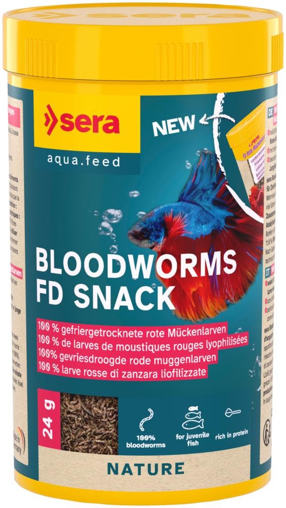 Sera Bloodworms FD Snack (Natuur en insectenvoer), Dieren en Toebehoren, Vissen | Aquaria en Toebehoren, Overige typen, Nieuw
