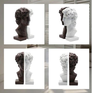 sculptuur, David Head Bookends – Classical Renaissance