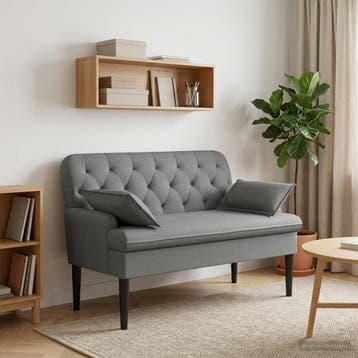 vidaXL Lovingseat met knoopge tuft Donkergrijs 111 x 68 x 80, Verzenden, Nieuw