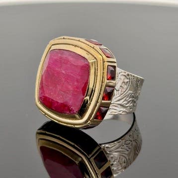 Zilver - Ring - Natuurlijke Ruby