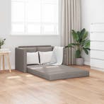 vidaXL Slaapbank vloermodel 2-in-1 112x174x55 cm stof taupe, Verzenden, Nieuw