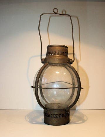 Ships lamp - Laiton, Verre, Métal