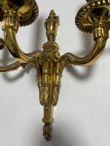 Inbouw wandlamp (2) - Verguld brons - Louis XV-stijl