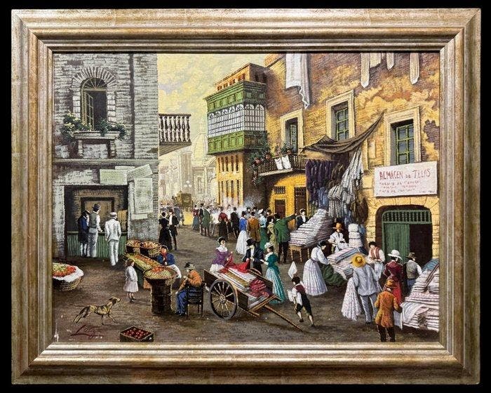 Lucio Alberto Torres García (1940-2011) - A Haberdashery in, Antiquités & Art, Art | Peinture | Classique