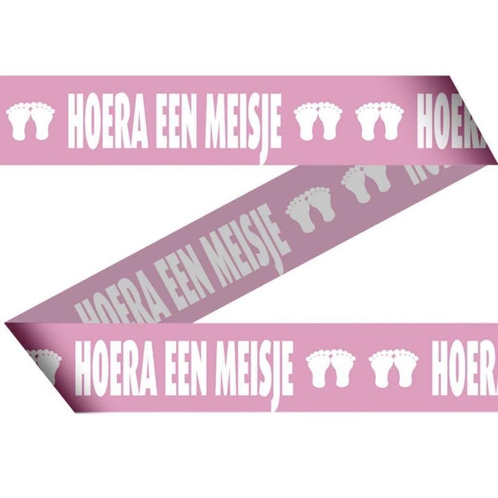 Geboorte Afzetlint Meisje 15m, Hobby en Vrije tijd, Feestartikelen, Nieuw, Verzenden