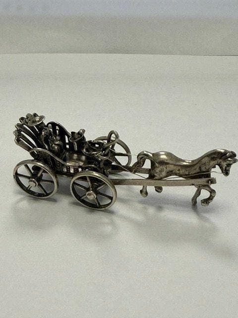 Niekerk - Beeldje - Nederlandse zilveren miniatuur - .835, Antiquités & Art, Antiquités | Argent & Or