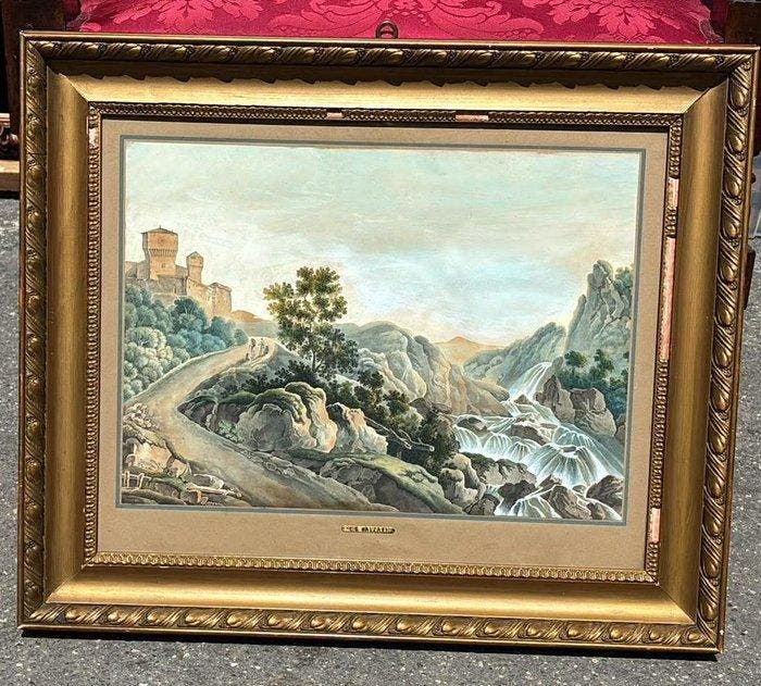 Salvatore Claudio Balzari (1761-1839) - Castello di Varano, Antiquités & Art, Art | Peinture | Classique