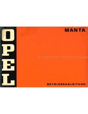 1971 OPEL MANTA INSTRUCTIEBOEKJE DUITS