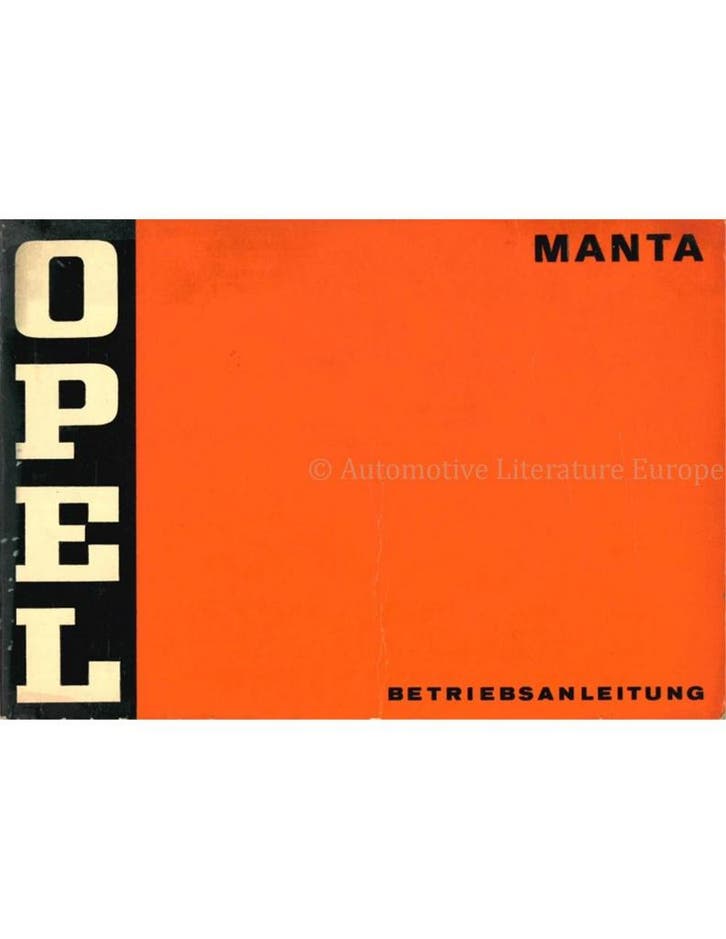 1971 OPEL MANTA INSTRUCTIEBOEKJE DUITS, Autos : Divers, Modes d'emploi & Notices d'utilisation