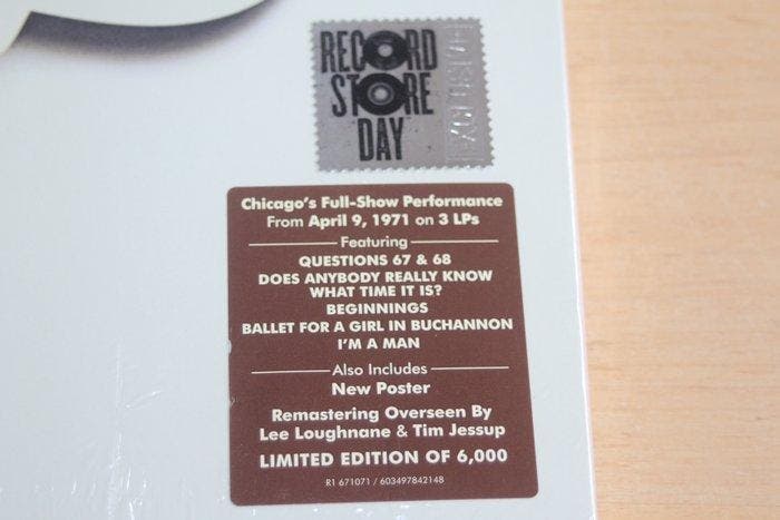 Chicago - At Carnegie Hall - April 9, 1971 Ltd Edition Box -, CD & DVD, Vinyles Singles