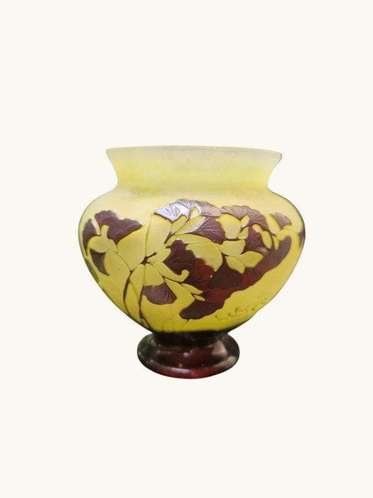 Emile Gallé - Vaas - Glas, Antiquités & Art, Antiquités | Verre & Cristal