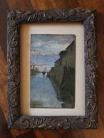 Luigi Gioli (1855–1947) - Rientro dei navicelli - Porto di, Antiek en Kunst, Kunst | Schilderijen | Klassiek
