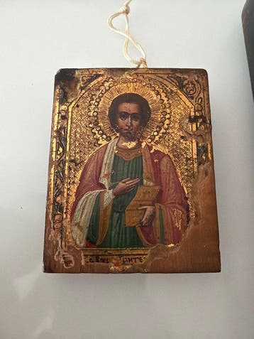Icoon - Panteleimon, Christus Pantokrator - Hout