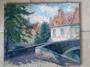 Georges Daumerie (1879-1955) - Zicht te Brugge