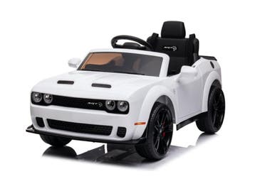 Dodge Challenger SRT, 12 volt elektrische kinderauto, Leder, Ophalen of Verzenden