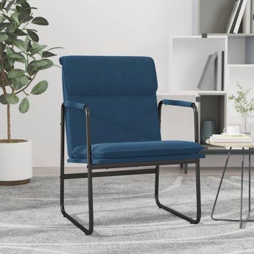 vidaXL Loungestoel 55x64x80 cm stof blauw, Verzenden, Nieuw