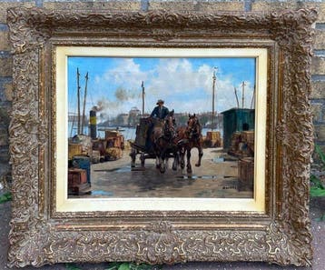 Henri Welter (1886-1948) - Aan de kade in Rotterdam