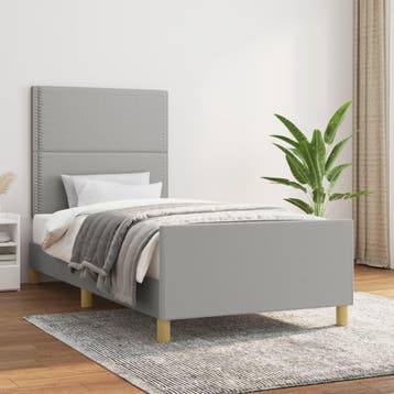 vidaXL Bedframe zonder matras 90x190 cm stof lichtgrijs, Verzenden