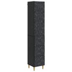 vidaXL Kast Set 2 pcs Zwart 33 x 34,5 x 90 cm Bewerkt hout, Huis en Inrichting, Kasten | Overige, Verzenden, Nieuw