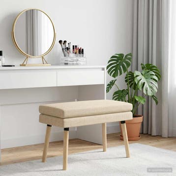 vidaXL Dubbel-laags bank Crèmekleurig 80 x 40 x 47 cm Stof, Verzenden, Nieuw