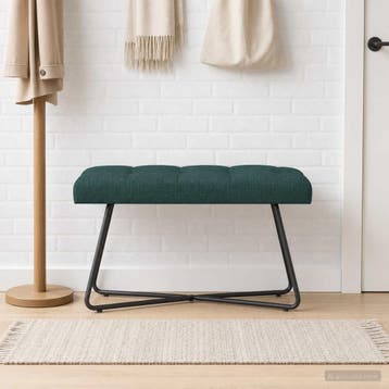 vidaXL Bank met knopen tufting Donkergroen 80 x 40 x 46 cm, Verzenden