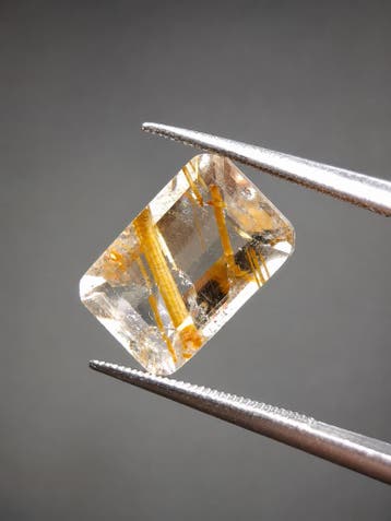 Natural Golden Rutilated Quartz – 3.720 ct Octagon Cut Loose, Handtassen en Accessoires, Overige Accessoires, Verzenden, Nieuw