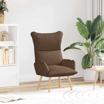 vidaXL Fauteuil Bruin 69 x 74 x 93 cm Stof en multiplex, Verzenden, Nieuw