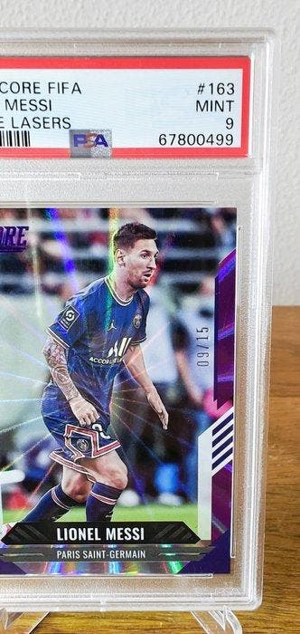 2021 Score Lionel Messi #163 Purple Lasers 09/15 - PSA 9, Nieuw