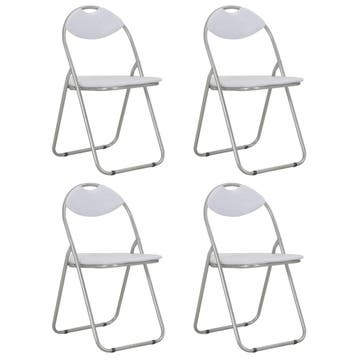 vidaXL Opklapbare stoelen, 4 stuks, wit kunstleer, Huis en Inrichting, Stoelen, Verzenden, Nieuw