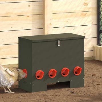 vidaXL Kippenvoerbak Olijfgroen 60,5 x 29 x 51 cm 25 kg, Verzenden, Nieuw