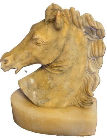 Figuur - White Horse - Albast, Marmer, Antiquités & Art