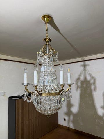 Bohemia - Cluster plafondlamp - Gegoten messing, Kristal -