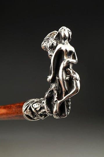 Canne de marche - Bronze argenté