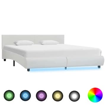 Bedframe 180x200 wit met LED | Retour deal | Knallerprijs, Overige materialen, Verstelbaar, Verzenden, Wit