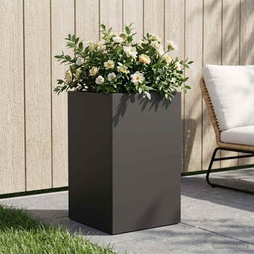 vidaXL Plantenbak Zwart 30 x 30 x 40 cm Koudgewalst staal, Verzenden, Nieuw