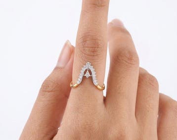 Ring - 14 karaat Geel goud - 0.26ct. tw. Diamant, Nieuw