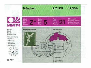 Coupe du Monde de Football - 1974 - Billet dentrée