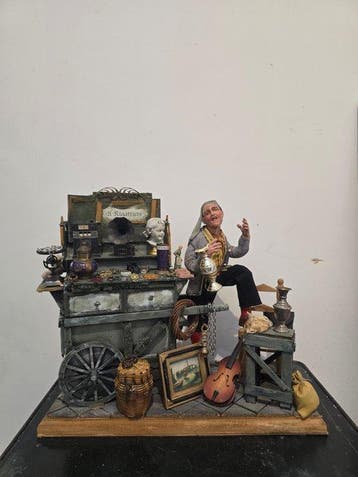sculptuur, Composizione scena presepiale - Il Rigattiere -