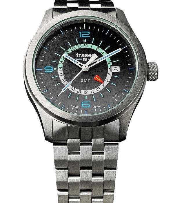 Traser - P59 - AURORA GMT - TRIGALIGHT H3 - Anthracite -, Bijoux, Sacs & Beauté, Montres | Hommes