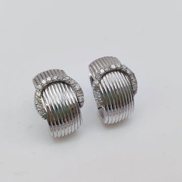 Zonder minimumprijs - Oorbellen Zilver - 0.24ct. tw. Diamant, Nieuw