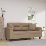 vidaXL Tweezitsbank / zetel met sierkussens 140 cm kunstleer, Verzenden, Nieuw