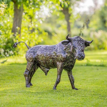 Vogelbad - Metaal - Grote metalen stier