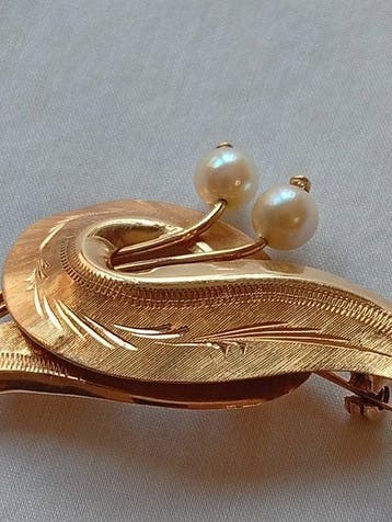 Broche - 18 carats Or jaune - Broche ancienne en or 18