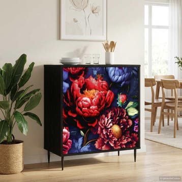 vidaXL Dressoir KIEL Zwart eiken 69 x 33 x 76 cm Bewerkt, Verzenden