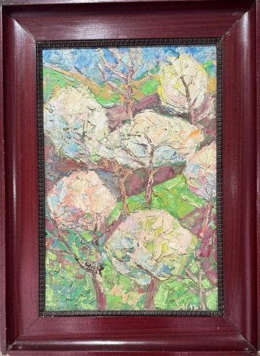 Italiaanse school (XX) - Paesaggio con alberi, Antiek en Kunst, Kunst | Schilderijen | Klassiek