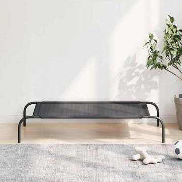 vidaXL Hondenbed verhoogd L textileen zwart, Verzenden