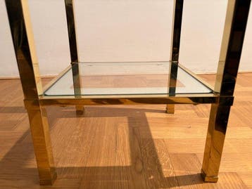 Nachtkastje - Verguld messing, Glas